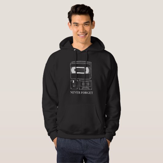 Never forget VHS cassette and disk Hoodie (Voorkant volledig)