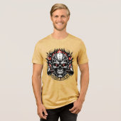 Never Give Up Fierce Skull Motivation T-Shirt Des (Voorkant volledig)