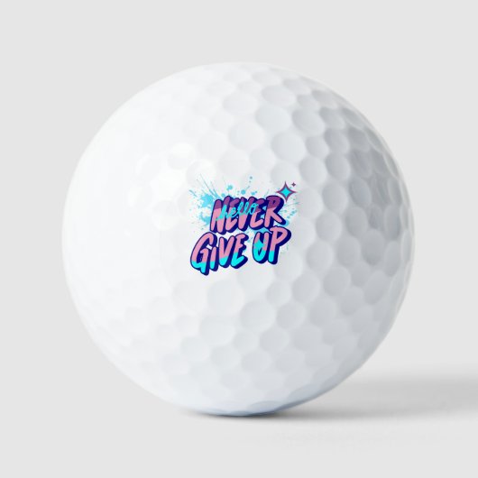 NEVER GIVE UP  GOLFBALLEN (Voorkant)