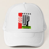 Never Give Up – Keep Pushing Forward hat Trucker Pet (Voorkant)
