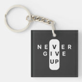 Never Give Up | Modern Minimalist Typography Sleutelhanger (voorkant)