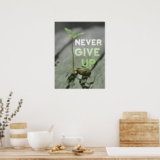 Never Give up Poster (Keuken)