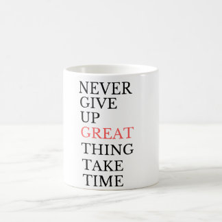 "Never Give Up Taza Koffiemok