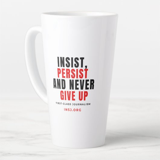 Never Give Up Two-Tone Mug Latte Mok (Linkerhoek)