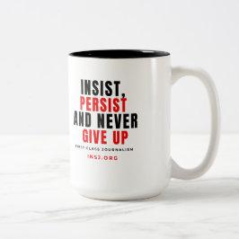 Never Give Up Two-Tone Mug Tweekleurige Koffiemok