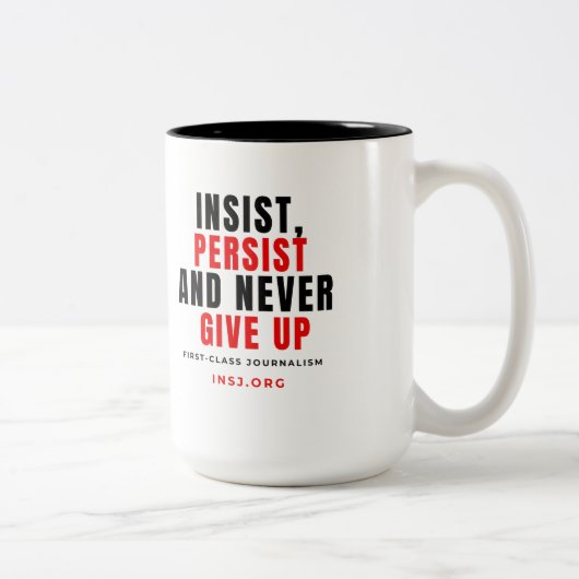 Never Give Up Two-Tone Mug Tweekleurige Koffiemok (Rechts)