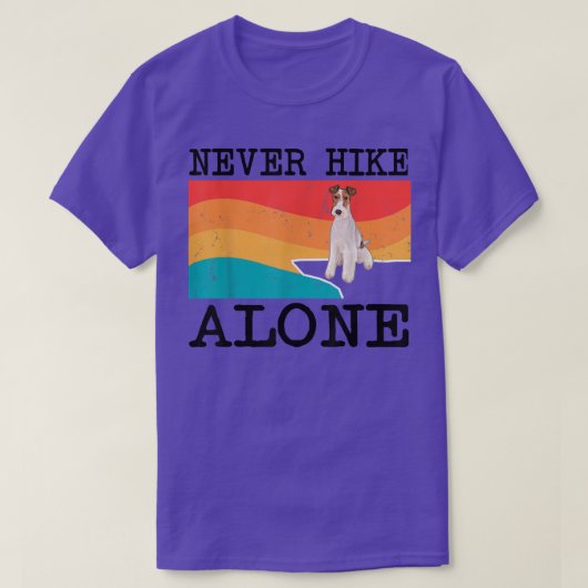 Never Hike Alone Wire Fo Terrier Graphic Hiking T-shirt (Design voorkant)