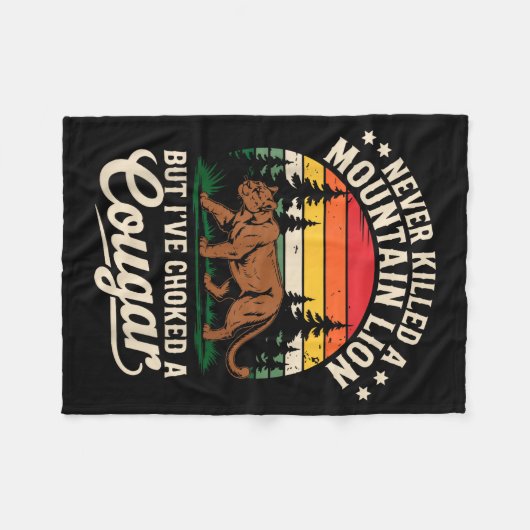 Never Killed A Mountain Lion Funny Cougar Hunting Fleece Deken (Voorkant (Horizontaal))