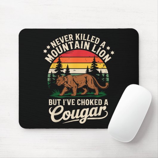 Never Killed A Mountain Lion Funny Cougar Hunting Muismat (Met muis)