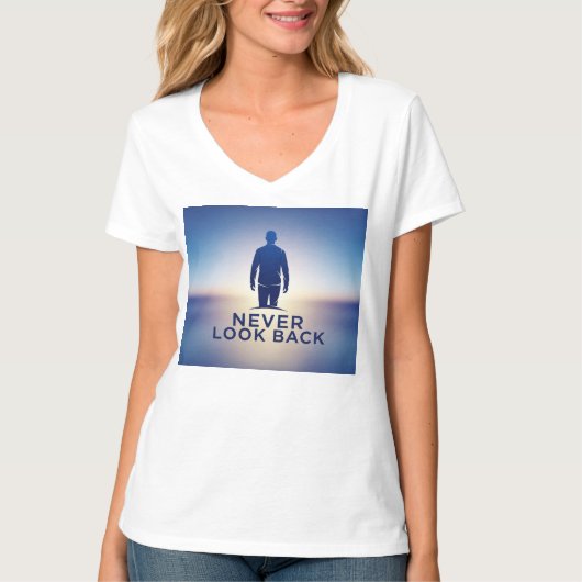 Never Look Back Logo: de toekomst omarmen T-shirt (Voorkant)