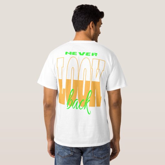 NEVER LOOK BACK Men's Value T-Shirt (Achterkant volledig)