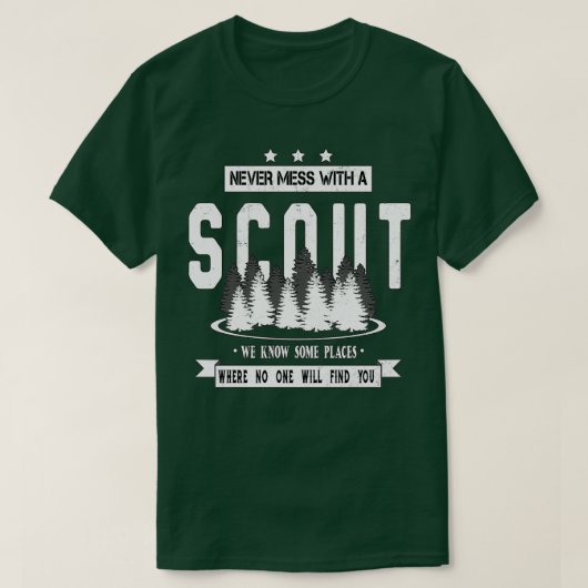Never Mess With A Scout Nature Hiking T-shirt (Design voorkant)
