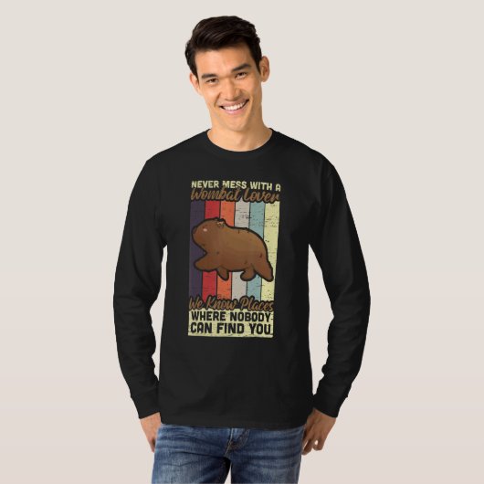 Never Mess With Wombat Lover Marsupial Australia W T-shirt (Voorkant volledig)