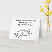 Never Pet the Cat Belly - Een leuk Wenskaart Kaart (Gele Bloem)