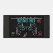 "Never Say Game Over" Neon Controller Bureaumat (Voorkant)