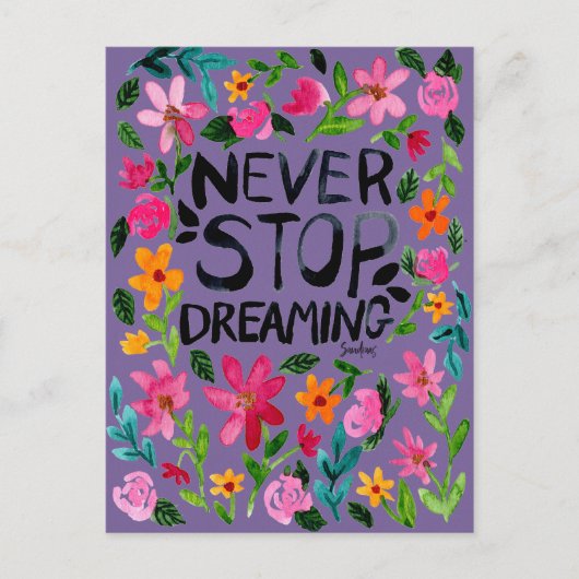 Never stop dreaming briefkaart (Voorkant)