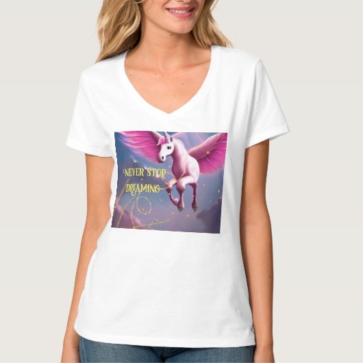 Never stop dreaming t-shirt (Voorkant)