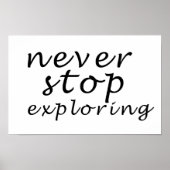 never stop exploring poster (Voorkant)