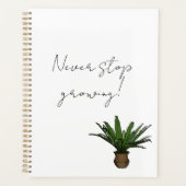 “Never Stop Growing” Planner with Potted Plant (Voorkant)