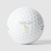 'Never Stop Improving' Growth Mindset Encouraging  Golfballen (Voorkant)