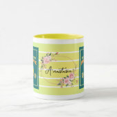 Never Stop, Just Move – Personalized Floral Motiva Mok (Midden)