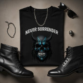 Never Surrender Cyberpunk Skull T-Shirt