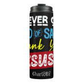 Never Tired Thank You Jesus Thermosbeker (Voorkant)