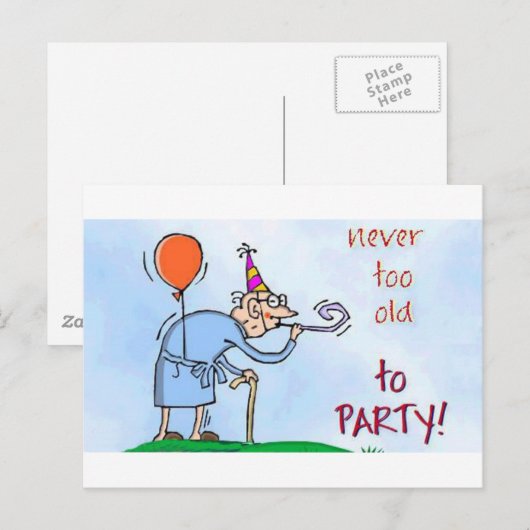 Never Too Old Briefkaart (Voorkant / Achterkant)