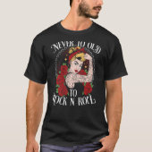 Never Too Old To Rock N´Roll BACKPRINT  Rockabilly T-shirt (Voorkant)