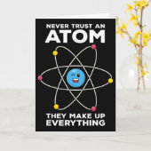 Never Trust An Atom Funny Physics Jokes Science Te Kaart (Gele Bloem)
