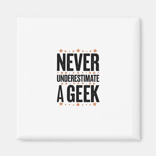 never underestimate a geek magneet (Voorkant)