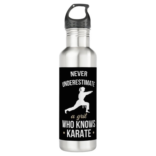 Never Underestimate A Girl Who Knows Karate Martia Waterfles (Voorkant)