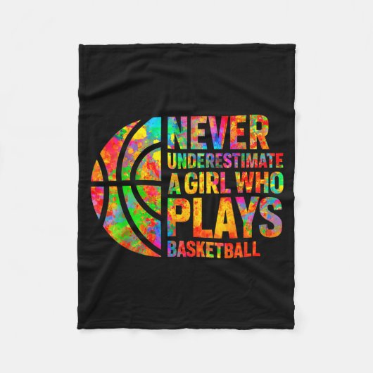 Never Underestimate A Girl Who Plays Basketball Wo Fleece Deken (Voorkant)