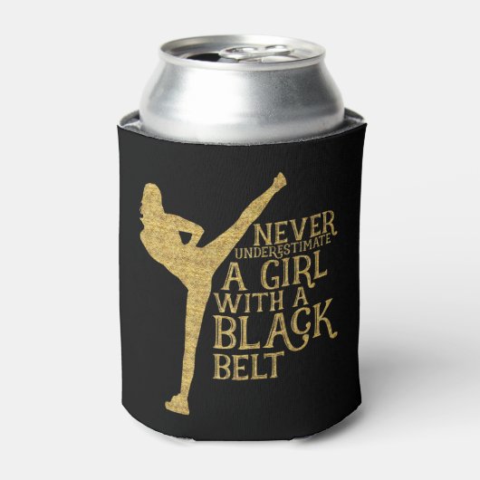 Never Underestimate A Girl with A Black Belt Gift Blikjeskoeler (Blikje Voorkant)