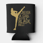 Never Underestimate A Girl with A Black Belt Gift Blikjeskoeler (Achterkant)