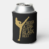 Never Underestimate A Girl with A Black Belt Gift Blikjeskoeler (Blikje Achterkant)