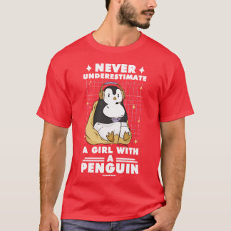 Never Underestimate A Girl With A Penguin Gaming b T-shirt