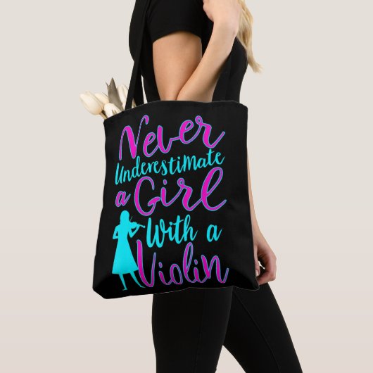 Never Underestimate a Girl With a Violin Cool Quot Tote Bag (Dichtbij)
