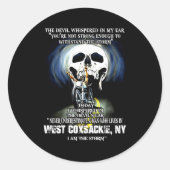 Never Underestimate A West Coxsackie Ny Man  Ronde Sticker (Voorkant)