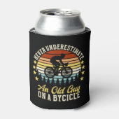 Never Underestimate an old guy on a Bicycle Funny Blikjeskoeler (Blikje Voorkant)