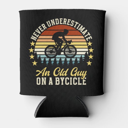 Never Underestimate an old guy on a Bicycle Funny Blikjeskoeler (Voorkant)