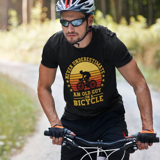 Never Underestimate an old guy on a Bicycle Funny T-shirt