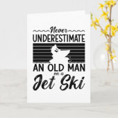 Never Underestimate An Old Man Jet Skiing Jet Ski Kaart (Gele Bloem)