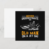 Never Underestimate An Old Man On A Jet Ski Kaart (Voorkant / Achterkant)
