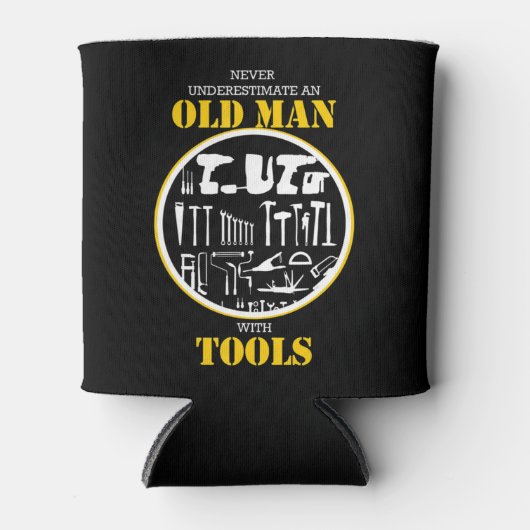Never Underestimate An Old Man With Tools Handyman Blikjeskoeler (Voorkant)