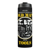 Never Underestimate An Old Man With Tools Handyman Thermosbeker (Voorkant)