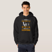 Never Underestimate Old Man Saxophone Player Music Hoodie (Voorkant volledig)