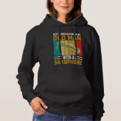 Never Underestimate Old Man Saxophone Player Music Hoodie (Voorkant)