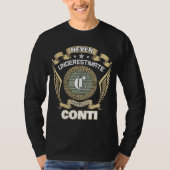 NEVER UNDERESTIMATE POWER OF A CONTI T-SHIRT (Voorkant)