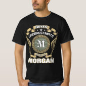 NEVER_UNDERESTIMATE_POWER_OF_A_MORGAN T-SHIRT (Voorkant)